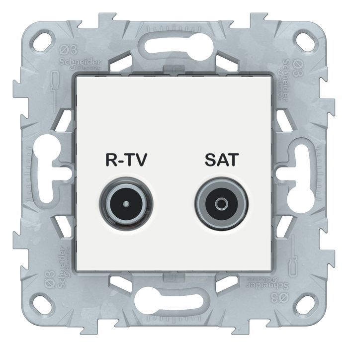 Розетка TV-FM-SAT Schneider Electric UNICA NEW, скрытый монтаж, белый, NU545618