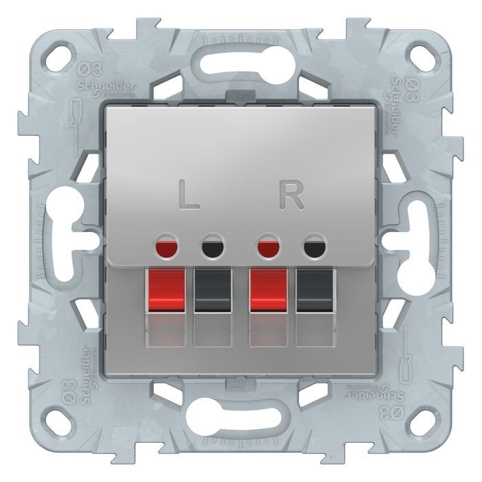 Аудио-розетка Schneider Electric UNICA NEW, скрытый монтаж, алюминий, NU548630