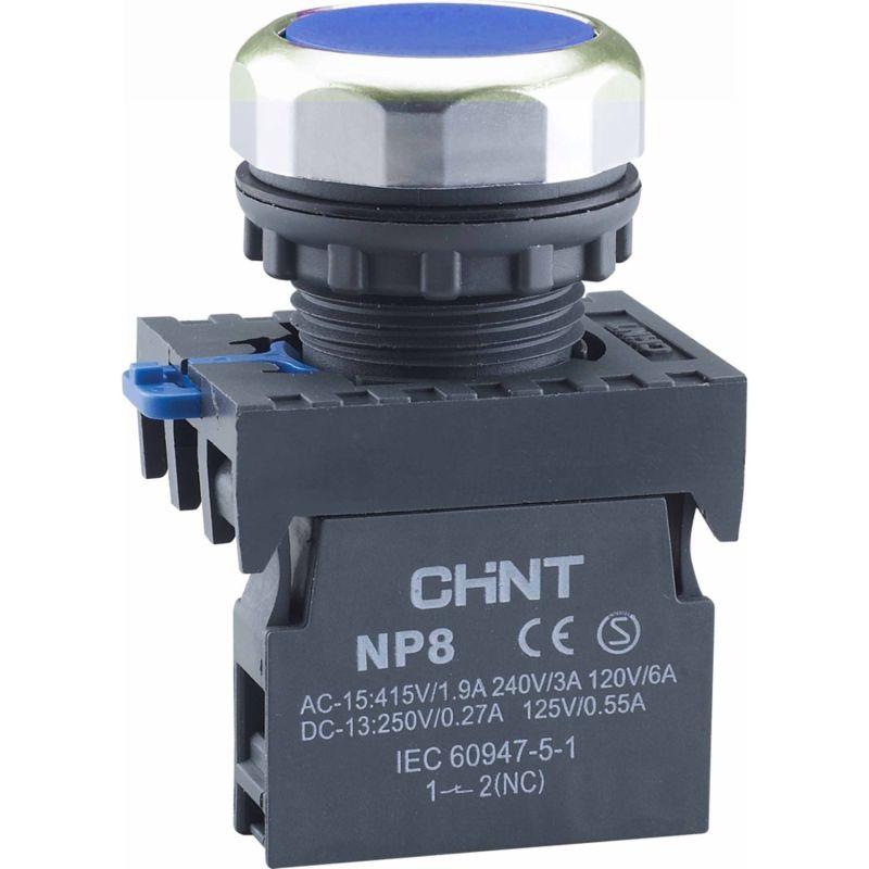 Кнопка управления NP8-11BND/6 1НО+1НЗ син. AC 110В-220В(LED) IP65 (R) CHINT 667126