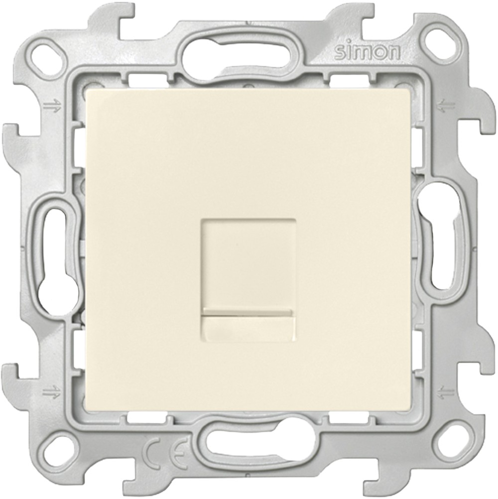 Розетка компьютерная RJ45 Simon SIMON 24 HARMONIE, скрытый монтаж, со шторками, слоновая кость, 2410598-031