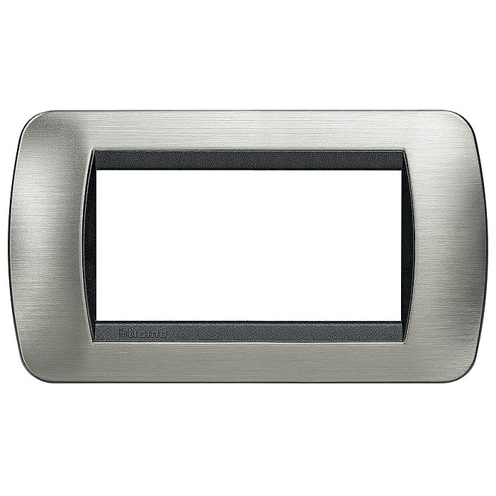 Рамка 4 модуля BTicino LIVING LIGHT, тертая сталь, L4804ACS