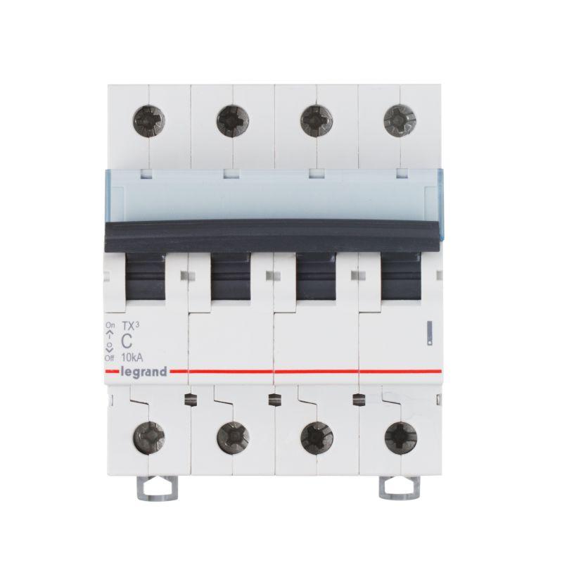 Выключатель автоматический модульный 4п B 50А 10кА TX3 6000 4мод. 400В Leg 403907